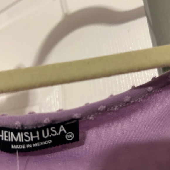 Lavender 1xl heimish USA top with dots on the front and back - Picture 2 of 6
